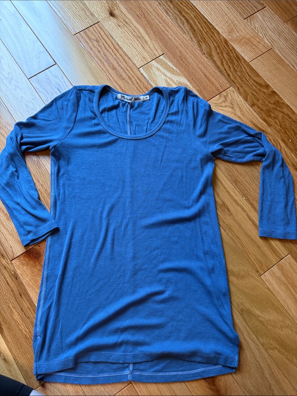 Michael Stars Cobalt Scoop Neck Long Sleeve Tee - One Size